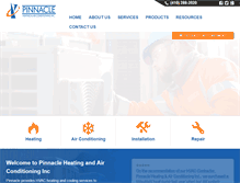 Tablet Screenshot of pinnacle-hvac.com